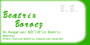 beatrix borocz business card